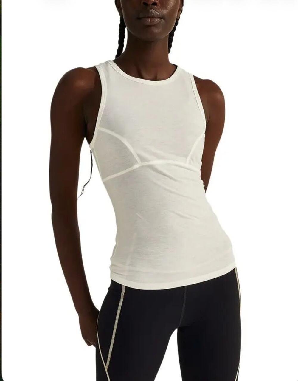 Sweaty Betty x Halle Berry Franker Racer Neck Tank Size M NWT Lily White Sporty